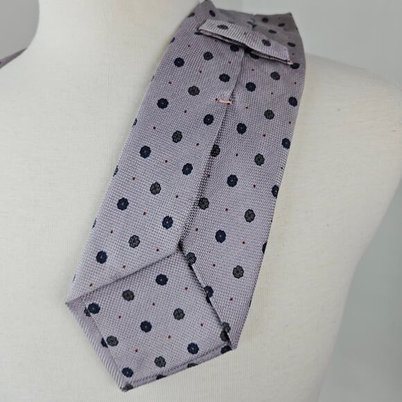 Ermenegildo Zegna Purple Lilac Floral Motif Silk Tie - Picture 4 of 9